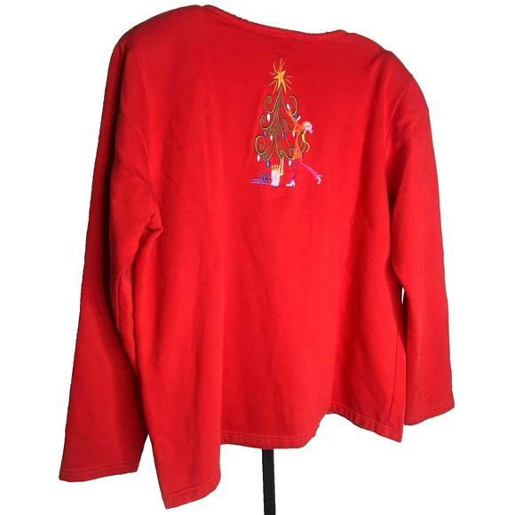 Jack B Quick Women's Cardigan Size Large Embroidered Christmas‎ teacher festive - Picture 7 of 10